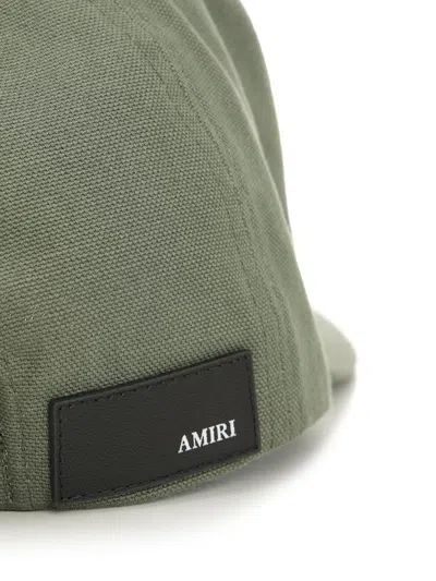 Amiri Logo Embroidered Curved Peak Hat In Green