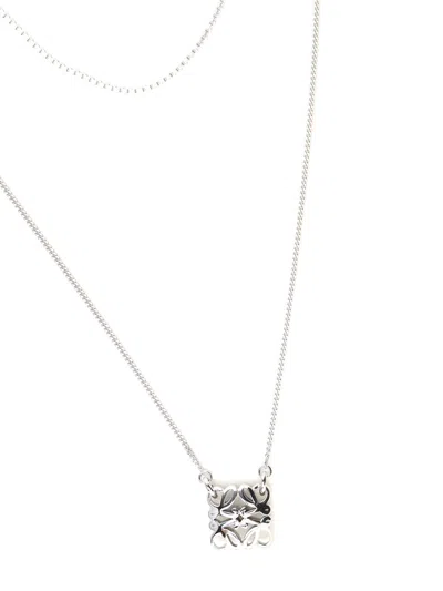 Loewe Anagram Bombé Necklace Jewelry Silver In Silver