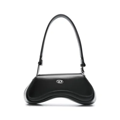 Diesel Play-crossbody Bag In Semi Gloss Leather In Black