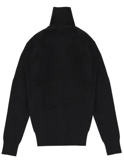 Lemaire Cardigan Con Colletto Alto In Black