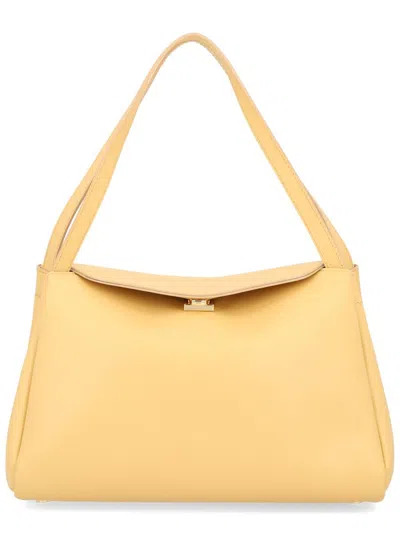 Themoirè Structured Shoulder Bag Top Handle In Sand