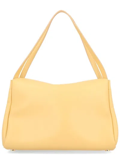 Themoirè Structured Shoulder Bag Top Handle In Sand