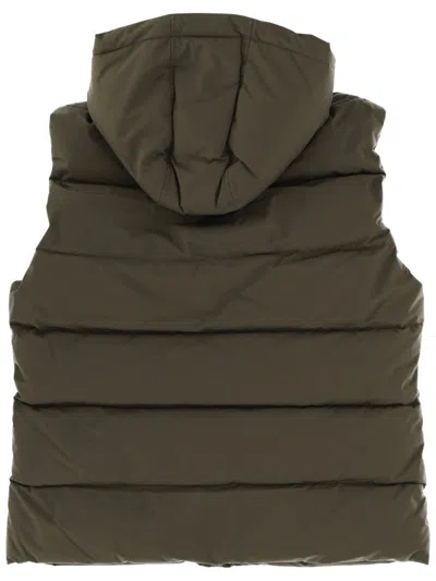 Pyrenex Hooded Sleeveless Padded Top Design In Green