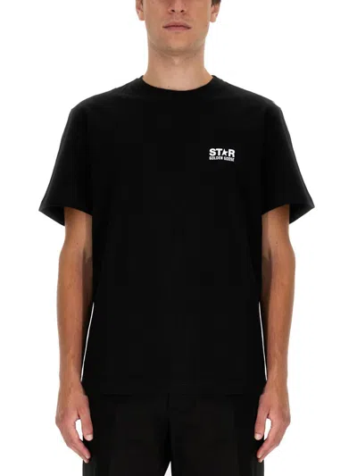 Golden Goose Men Logo Print T-shirt In Black