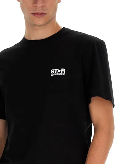 Golden Goose Men Logo Print T-shirt In Black