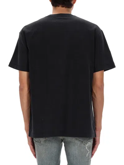 Purple Brand Graphic Print Short Sleeve T-shirt In Black