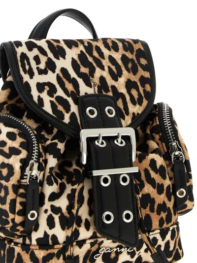 Ganni Women Animalier Print Nano Backpack In Animal Print