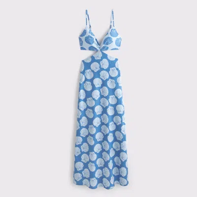 Abercrombie & Fitch The A&f Julia Slip Cutout Maxi Dress In Blue