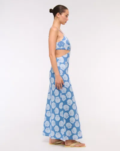 Abercrombie & Fitch The A&f Julia Slip Cutout Maxi Dress In Blue