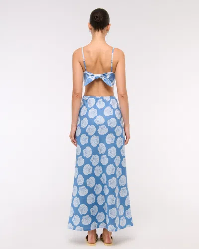 Abercrombie & Fitch The A&f Julia Slip Cutout Maxi Dress In Blue