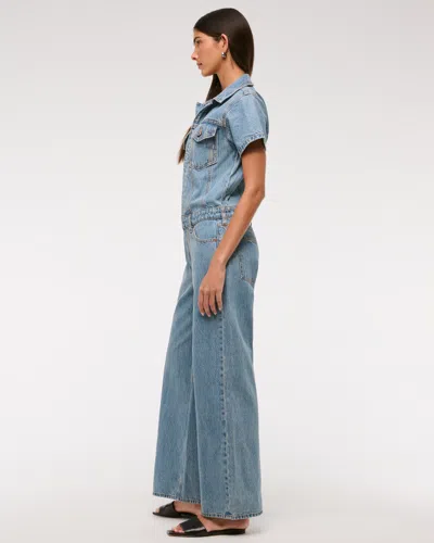 Abercrombie & Fitch Denim Jumpsuit In Blue