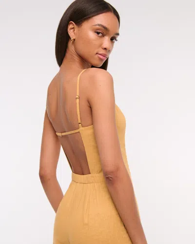 Abercrombie & Fitch Linen-blend Apron Jumpsuit In Multi