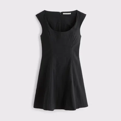 Abercrombie & Fitch The A&f Mila Cap Sleeve Mini Dress In Black