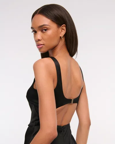 Abercrombie & Fitch Slash Clasp-back Jumpsuit In Black