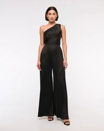 Abercrombie & Fitch The A&f Giselle Pleated One-shoulder Jumpsuit In Black