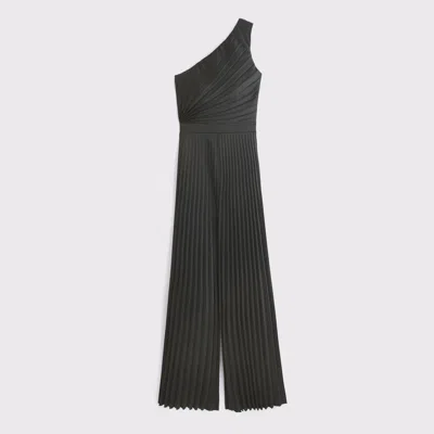 Abercrombie & Fitch The A&f Giselle Pleated One-shoulder Jumpsuit In Black