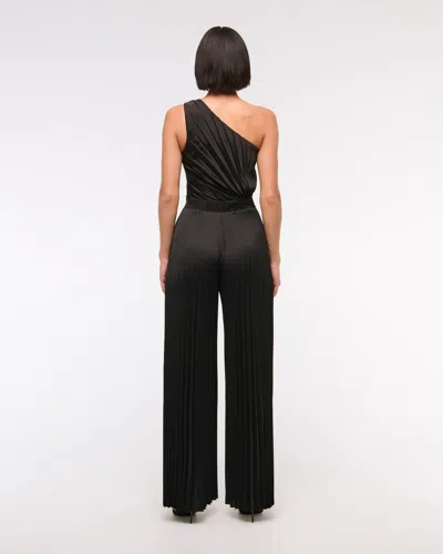 Abercrombie & Fitch The A&f Giselle Pleated One-shoulder Jumpsuit In Black