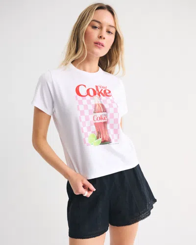 Abercrombie & Fitch Short-sleeve Diet Coke Graphic Skimming Tee In White