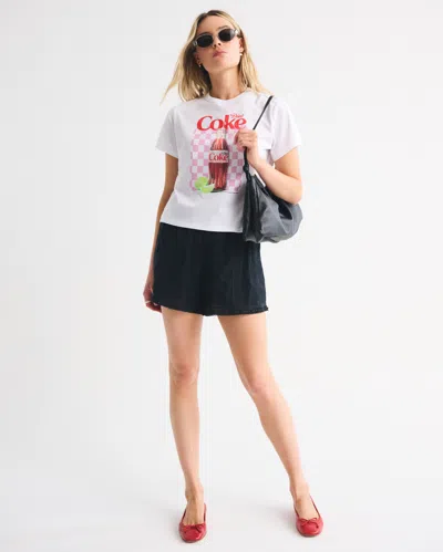 Abercrombie & Fitch Short-sleeve Diet Coke Graphic Skimming Tee In White