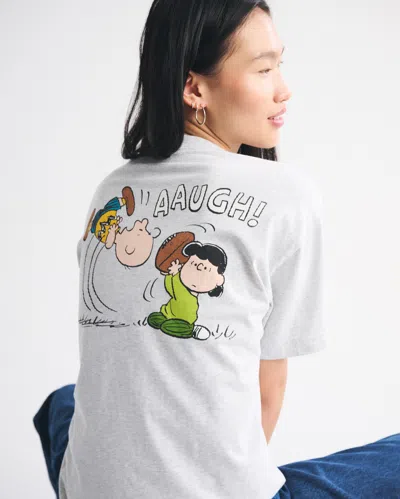 Abercrombie & Fitch Oversized Peanuts Graphic Tee In White