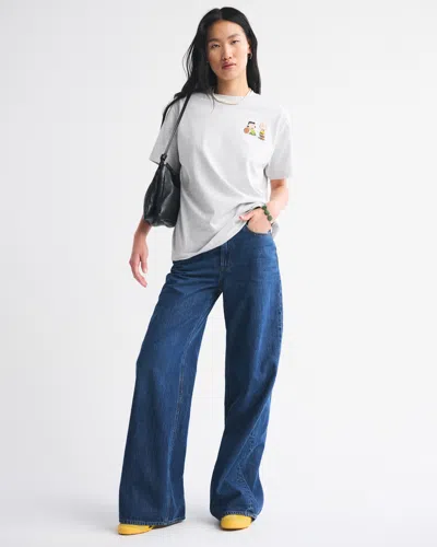 Abercrombie & Fitch Oversized Peanuts Graphic Tee In White