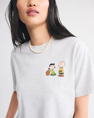 Abercrombie & Fitch Oversized Peanuts Graphic Tee In White