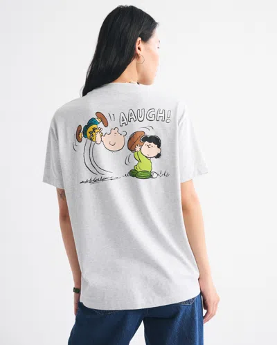 Abercrombie & Fitch Oversized Peanuts Graphic Tee In White