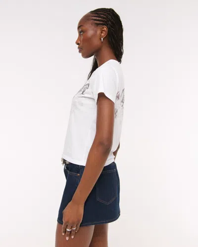 Abercrombie & Fitch Short-sleeve Horses Graphic Skimming Tee In White