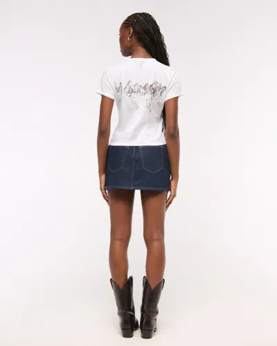 Abercrombie & Fitch Short-sleeve Horses Graphic Skimming Tee In White