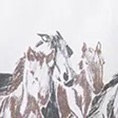 Abercrombie & Fitch Short-sleeve Horses Graphic Skimming Tee In White