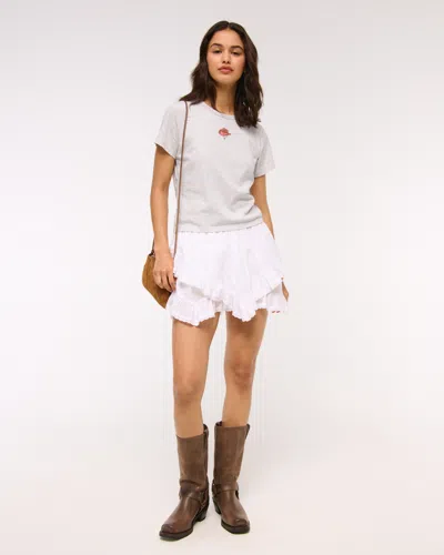 Abercrombie & Fitch Short-sleeve Cowboy Hat Graphic Skimming Tee In Gray