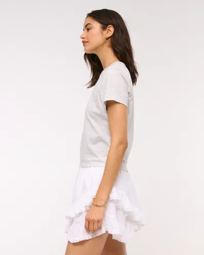 Abercrombie & Fitch Short-sleeve Cowboy Hat Graphic Skimming Tee In Gray