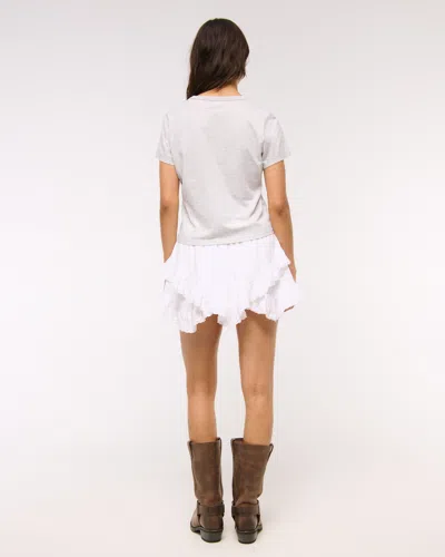 Abercrombie & Fitch Short-sleeve Cowboy Hat Graphic Skimming Tee In Gray