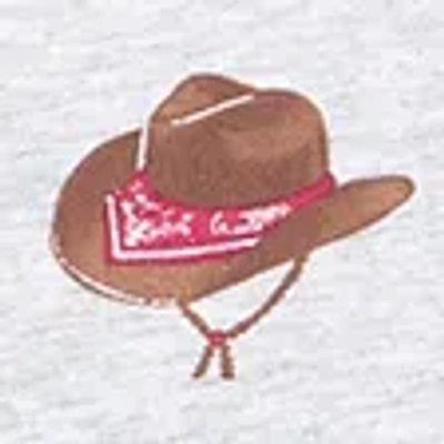 Abercrombie & Fitch Short-sleeve Cowboy Hat Graphic Skimming Tee In Gray