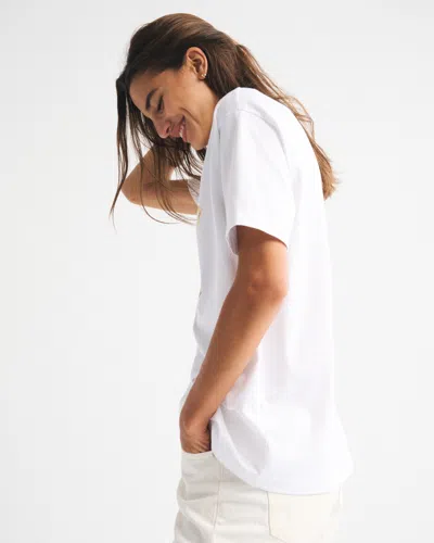 Abercrombie & Fitch Oversized Coastal Drinks Graphic Tee In White