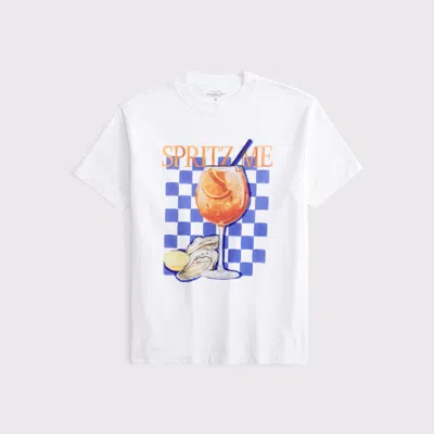 Abercrombie & Fitch Oversized Spritz Me Graphic Tee In White