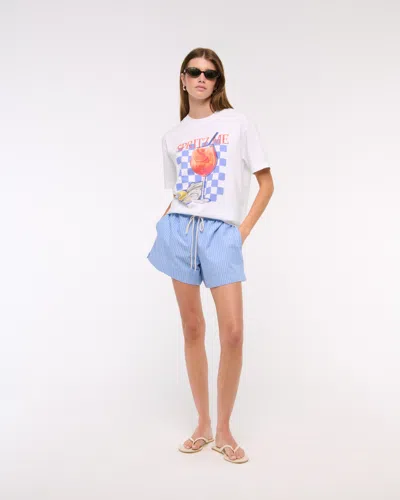 Abercrombie & Fitch Oversized Spritz Me Graphic Tee In White