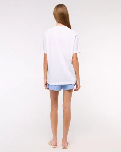 Abercrombie & Fitch Oversized Spritz Me Graphic Tee In White