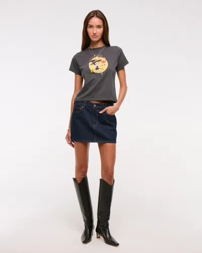 Abercrombie & Fitch Short-sleeve Betty Boop Graphic Skimming Tee In Gray