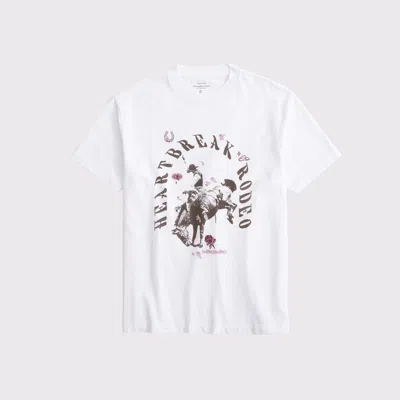 Abercrombie & Fitch Oversized Rodeo Graphic Tee In White