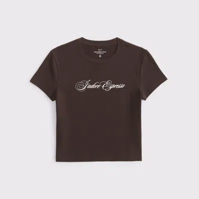 Abercrombie & Fitch J'adore Espresso Graphic Baby Tee In Brown