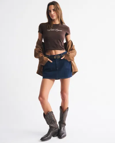 Abercrombie & Fitch J'adore Espresso Graphic Baby Tee In Brown