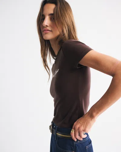 Abercrombie & Fitch J'adore Espresso Graphic Baby Tee In Brown