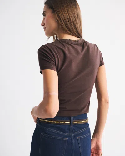 Abercrombie & Fitch J'adore Espresso Graphic Baby Tee In Brown