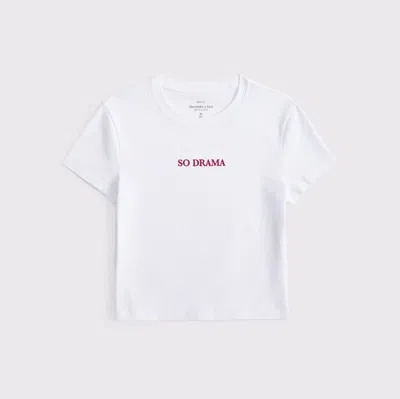 Abercrombie & Fitch So Drama Graphic Baby Tee In White