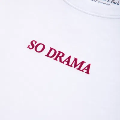 Abercrombie & Fitch So Drama Graphic Baby Tee In White
