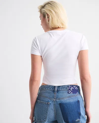 Abercrombie & Fitch So Drama Graphic Baby Tee In White