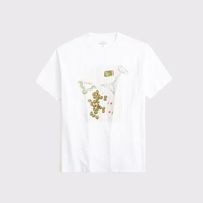 Abercrombie & Fitch Oversized Martini Graphic Tee In White
