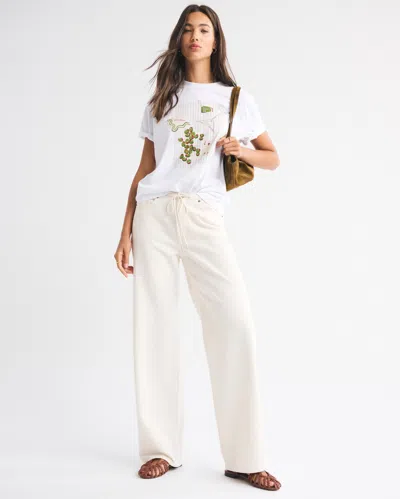 Abercrombie & Fitch Oversized Martini Graphic Tee In White