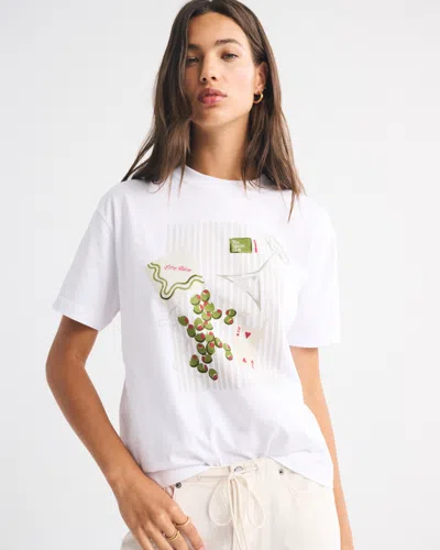 Abercrombie & Fitch Oversized Martini Graphic Tee In White